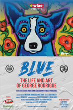 Load image into Gallery viewer, Blue: The Life and Art of George Rodrigue - Official Film Poster AND Blue Dog Lapel Pin - * PINS ARE SOLD OUT *; PRE-ORDER for delivery in JAN 2025